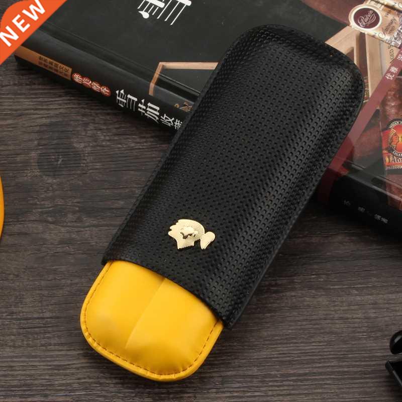 COHIBA Leather Cigar Case Humidor Portable Pocket 2 Tube Hol 电子元器件市场 其它元器件 原图主图