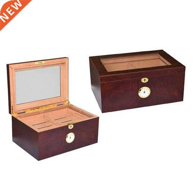 Glass Top humidor Wood Spanish cedar Cigar Storage Humidor