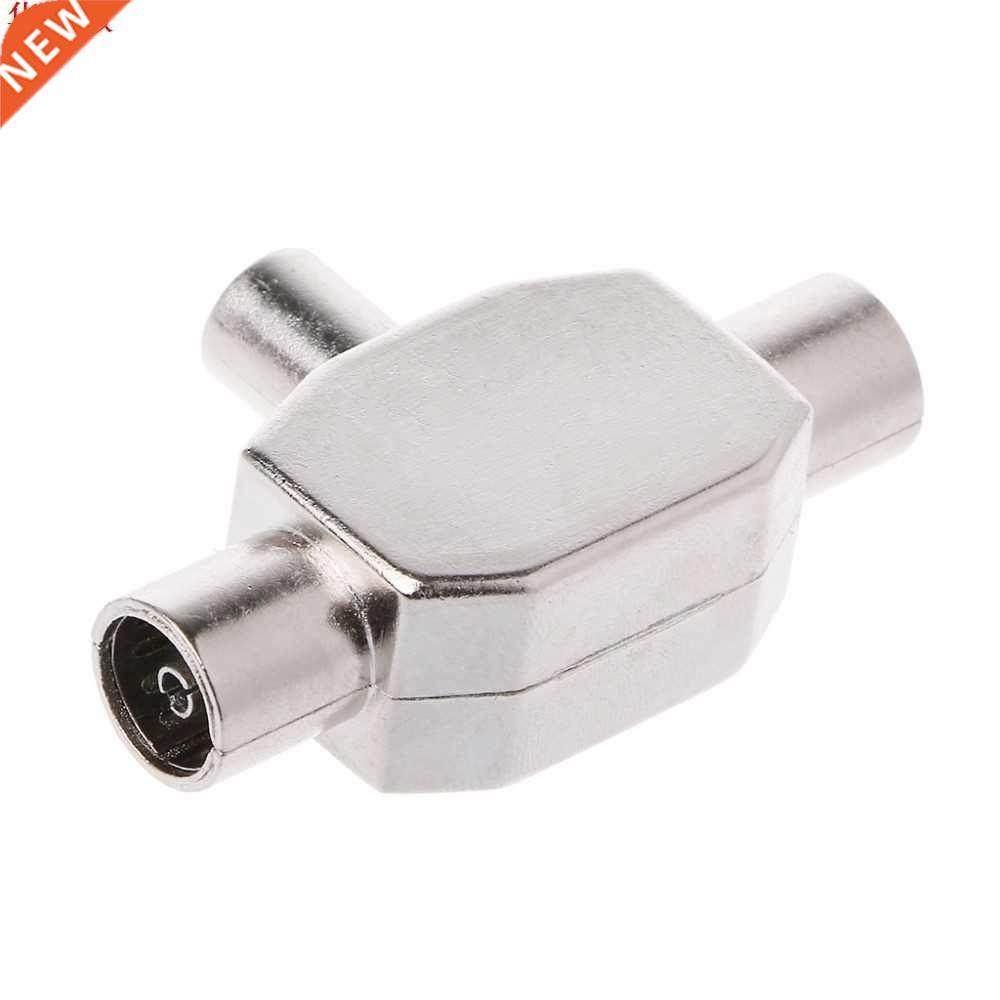 2 way t splitter1x male to 2 x female metal coax coaxial tv