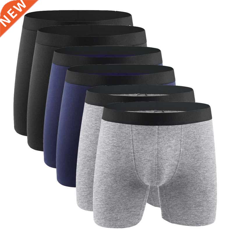 Cotton Men's Panties Underwear Boxer Shorts Long Leg Com 包装 内托 原图主图