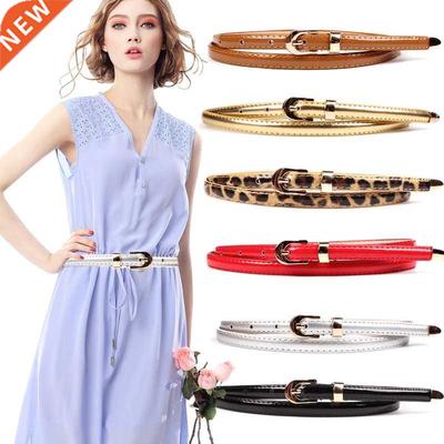 Designer Women	s Belt Metal Buckle Thin Female Belt Leopa