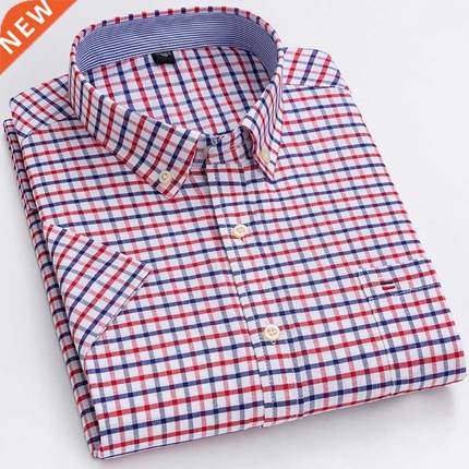 Branded Cotton Shirts for Men Short Sleeve Summer Plus Size