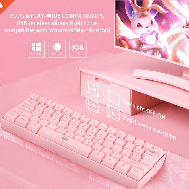 g61 61 keys rgb backlit 2.4g bluetooth-compatible dual mode