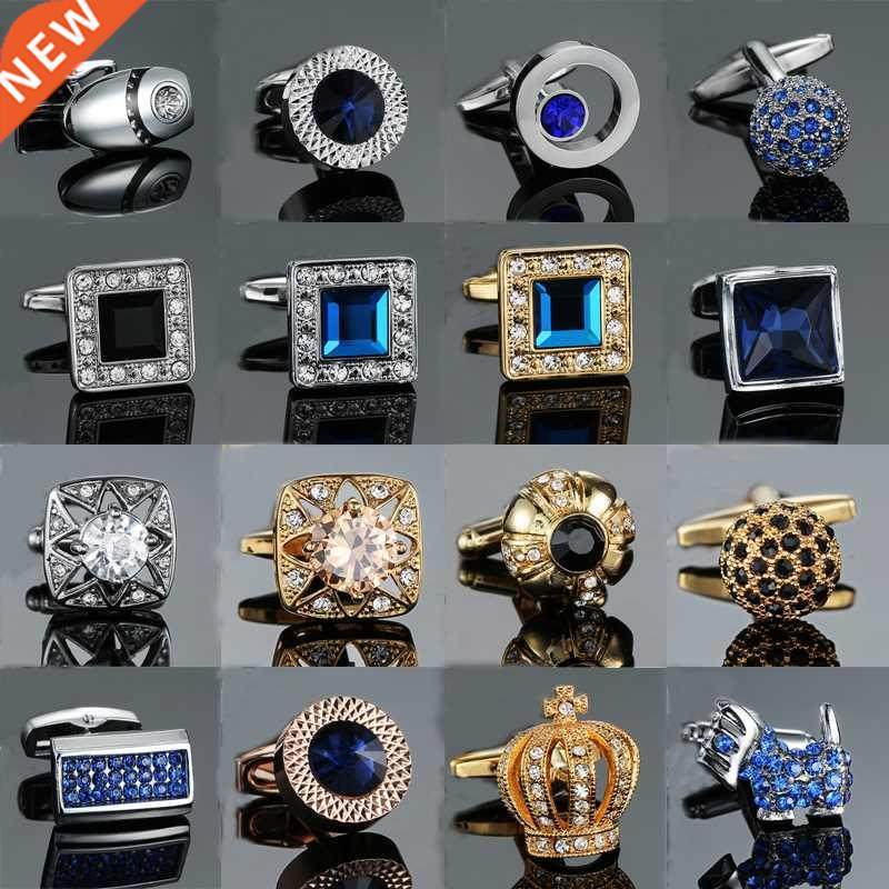novelty luxury blue white cufflinks for mens brand high qua
