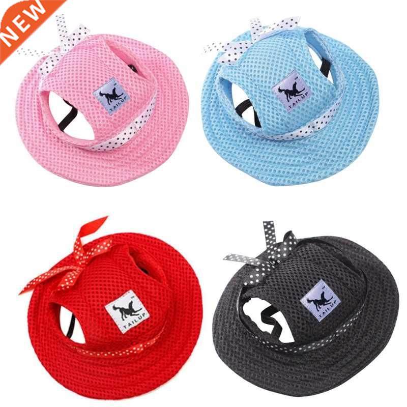 summer small pet dog outdoor baseball cap hat with ear holes