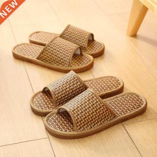 Summer Indo Linen Slippers Home Cooling Bamboo Floor Weaving