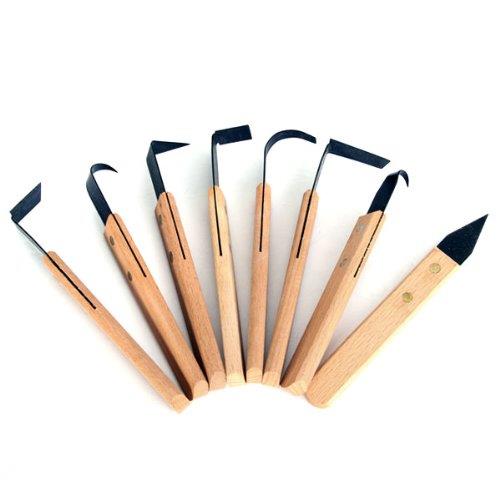 8Pcs Pottery Clay Sculpture Modeling Tools Set--Wood and Met