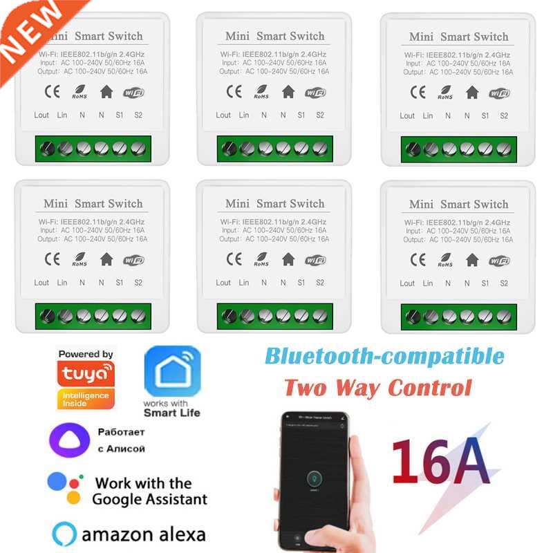 16A Mini Wifi DIY Smart Switch Two Way Control Smartlife APP