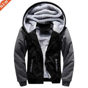 Men Warm Hoo Thick New Zipper Hoodies Fleece 2022 Winter