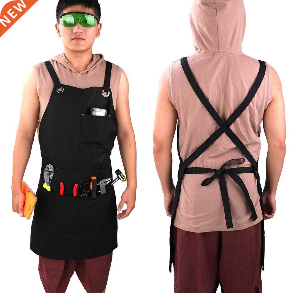 Portable Adjustable Canvas Work Apron with Multiple Pockets