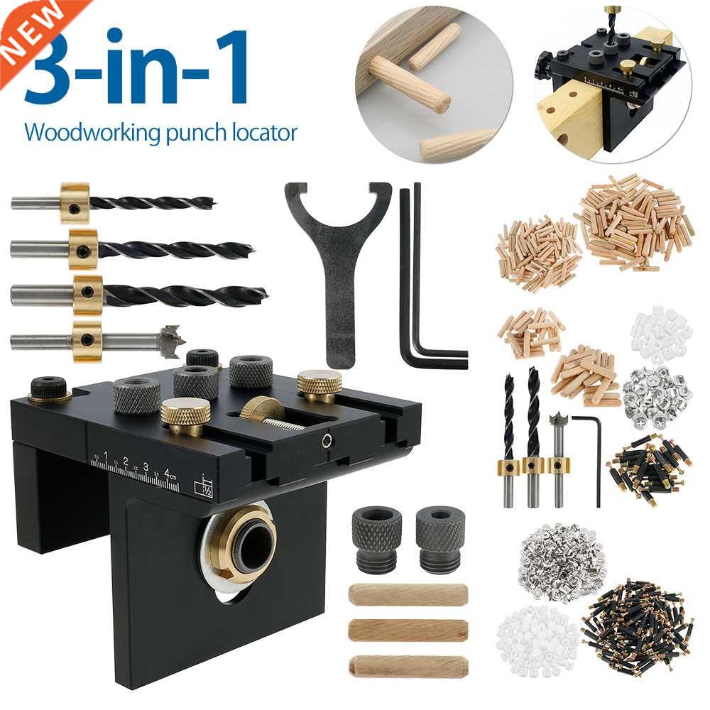 3 In 1 Adjustable Pocket Wood Dowel Jig Drill Kit With 6/8/1