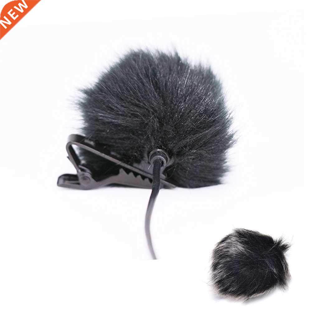 black fur windscreen windshield wind muff for lapel micropho