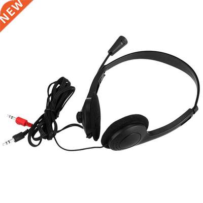 3.5mm Stereo Wired Headset With Microphone Adjustable Headb