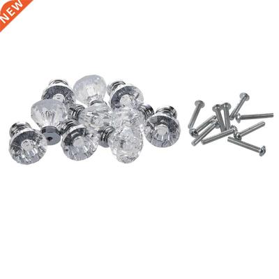 10x Clear Acrylic Drawer Pull Knob Cabinet Chest Bin Handle