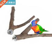 Perches Branch Stand Fork Raw Wood Hamster Toy Parrot Rack