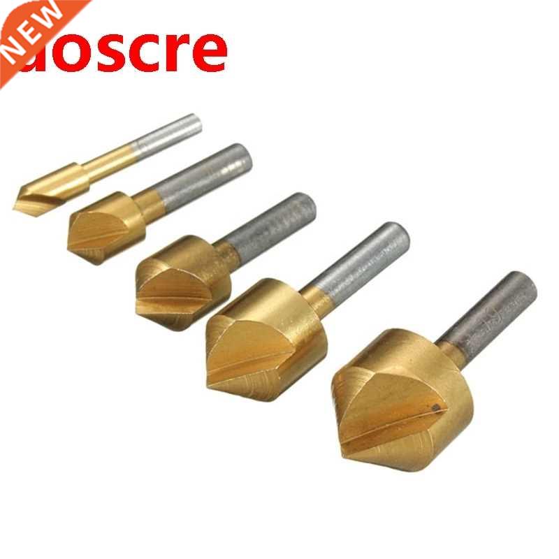 5 Pcs 90 Degree HSS Chamfer Countersink Chamfer Drill Bit 1