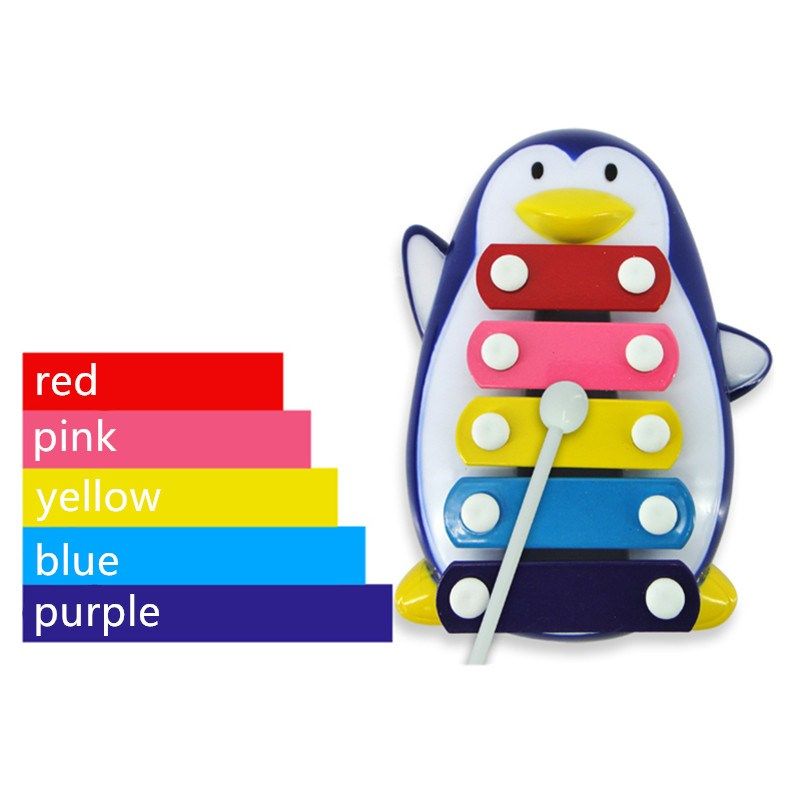 1 set baby toys kids toys penguin 5-note xylophone musical t