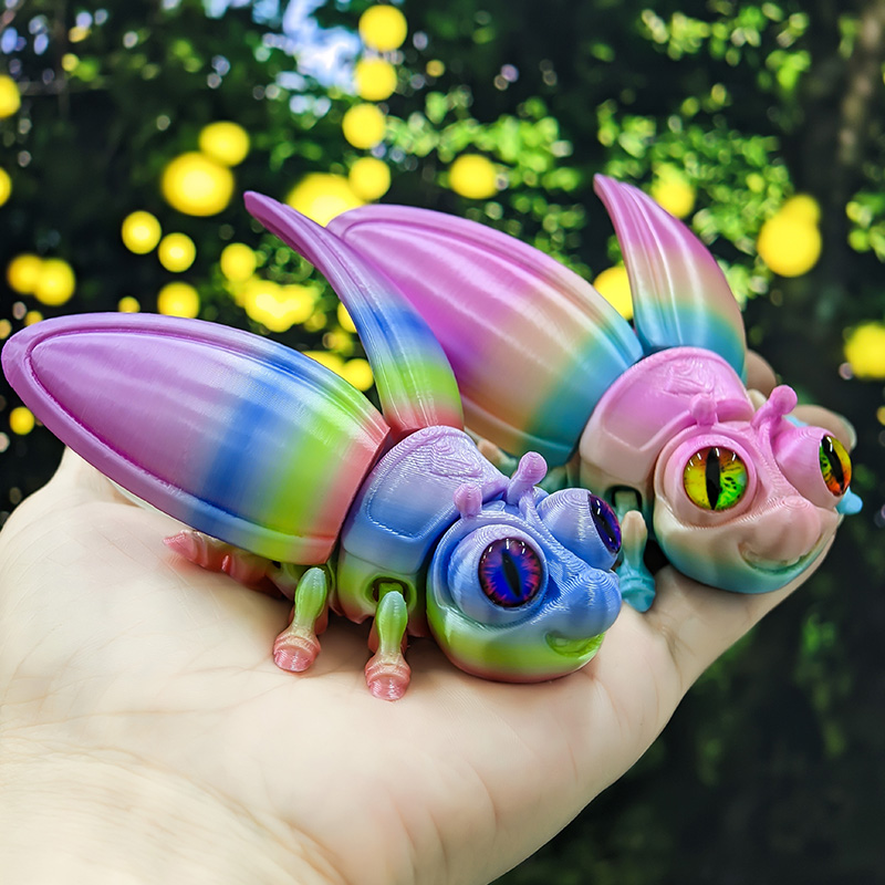 夜光发光磁吸萤火虫3D打印仿真动物摆摊地摊热卖模型手办玩具礼物