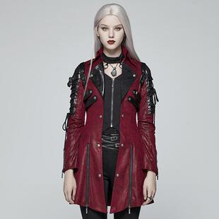PUNKRAVE蒸汽朋克皮衣外套哥特式帅气女款大衣机车酷帅中长款风衣