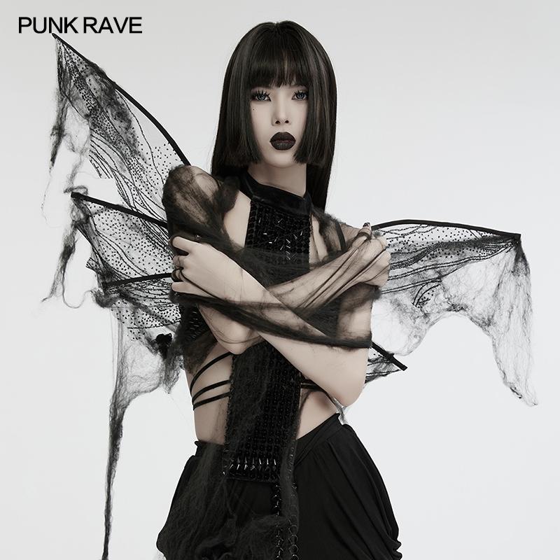 PUNKRAVEpr蝴蝶翅膀暗黑凌乱女装