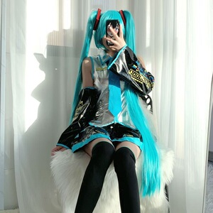 初音未来cos服MIKU公式服日本少女动漫白银漆皮JK女装cosplay套装