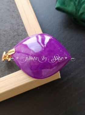 禄存阁 艳若桃李 珍爱的一枚果冻紫桃红舒俱来素面吊坠老料色标