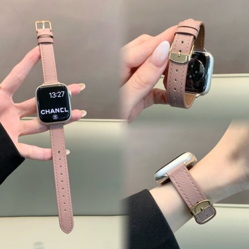 适用iwatch细款小羊皮真皮表带