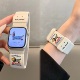 适用苹果手表iwatch10表带可爱腊肠狗涂鸦平纹磁吸扣applewatch98