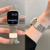 适用苹果手表iwatch10表带星光色简约米兰尼斯金属磁吸applewatch
