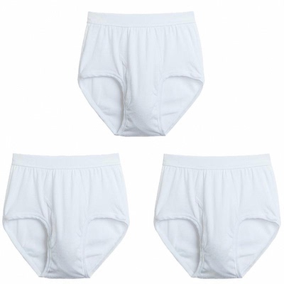 三枪男土内裤 纯棉高腰中老年纯白色送爸爸大红色大码三角裤[3条]