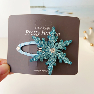 韩国可爱双层冰雪花BB夹 宝宝刘海碎发卡公主侧发夹头饰 儿童发饰