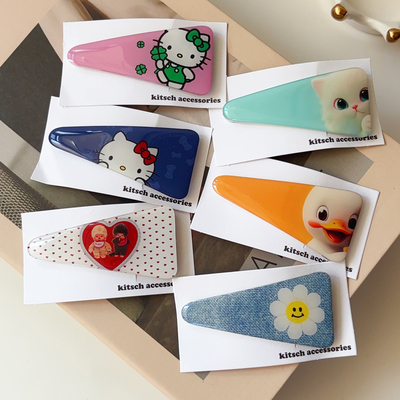 韩国进口可爱卡通三角形发夹发卡