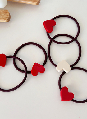 YC KIDS韩版红色爱心发绳 儿童发饰女童甜美皮筋宝宝头绳发圈头饰