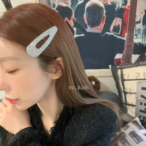 韩国进口银色细闪BB夹发夹边夹