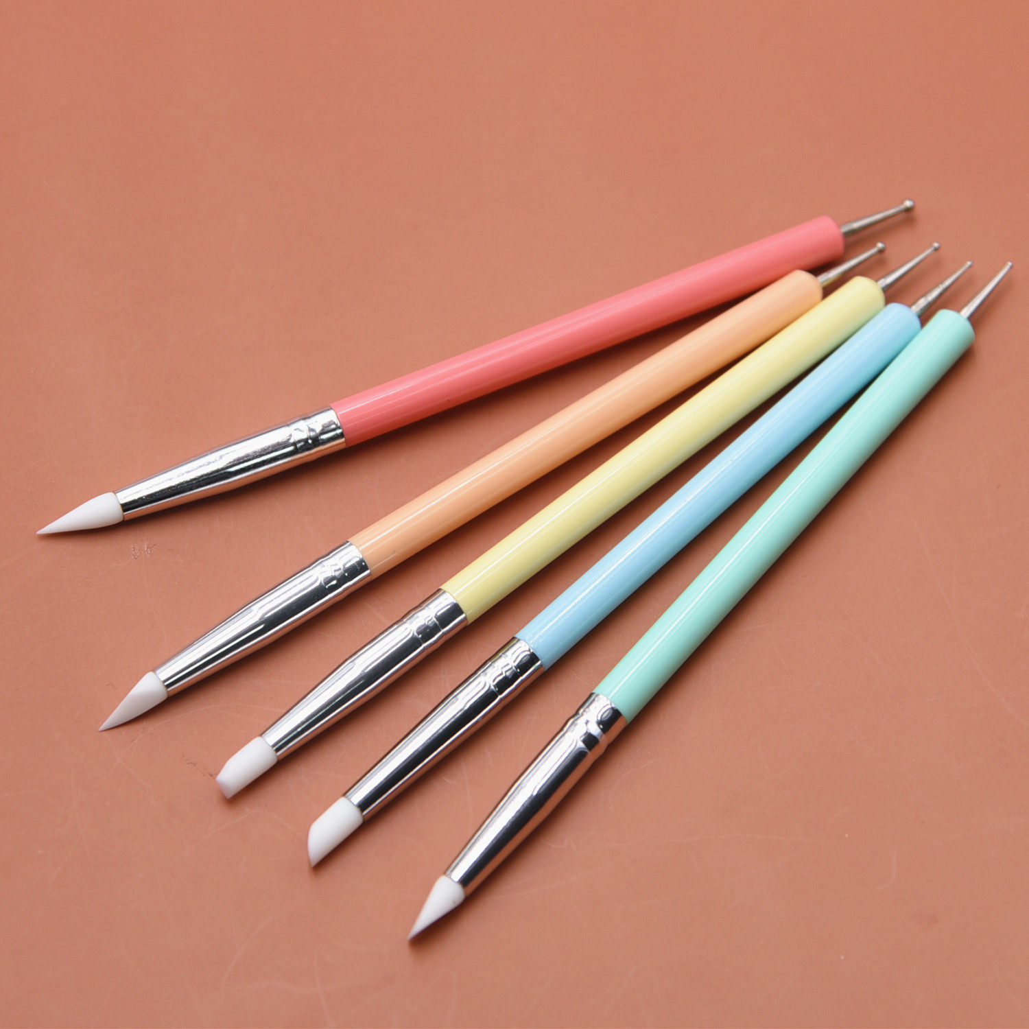 软陶泥超轻粘土抹痕工具 双头石塑粘土硅胶抹痕软头笔diy硅胶笔