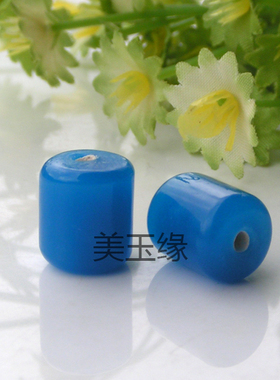 【美玉缘】古法DIY老琉璃桶珠 蓝色 珠子 散珠