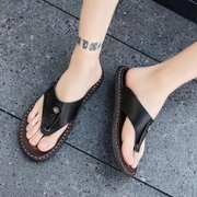 Dép nam Li Ning đích thực xu hướng hè phiên bản Hàn Quốc của những đôi sandal chống trượt cá tính bên ngoài mặc thời trang ngoài trời đi biển da thoáng mát - Giày thể thao / sandles