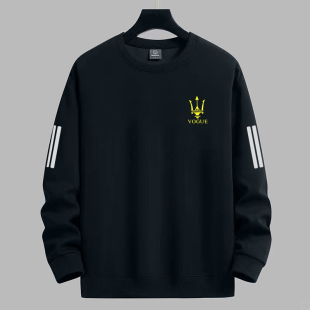 男士 卫衣男2026春秋新款 打底衫 圆领长袖 休闲百搭印花上衣 宽松大码