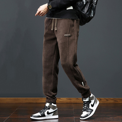 束脚卫裤男春秋款2025新款休闲裤春季加绒加厚灯芯绒裤子运动男裤