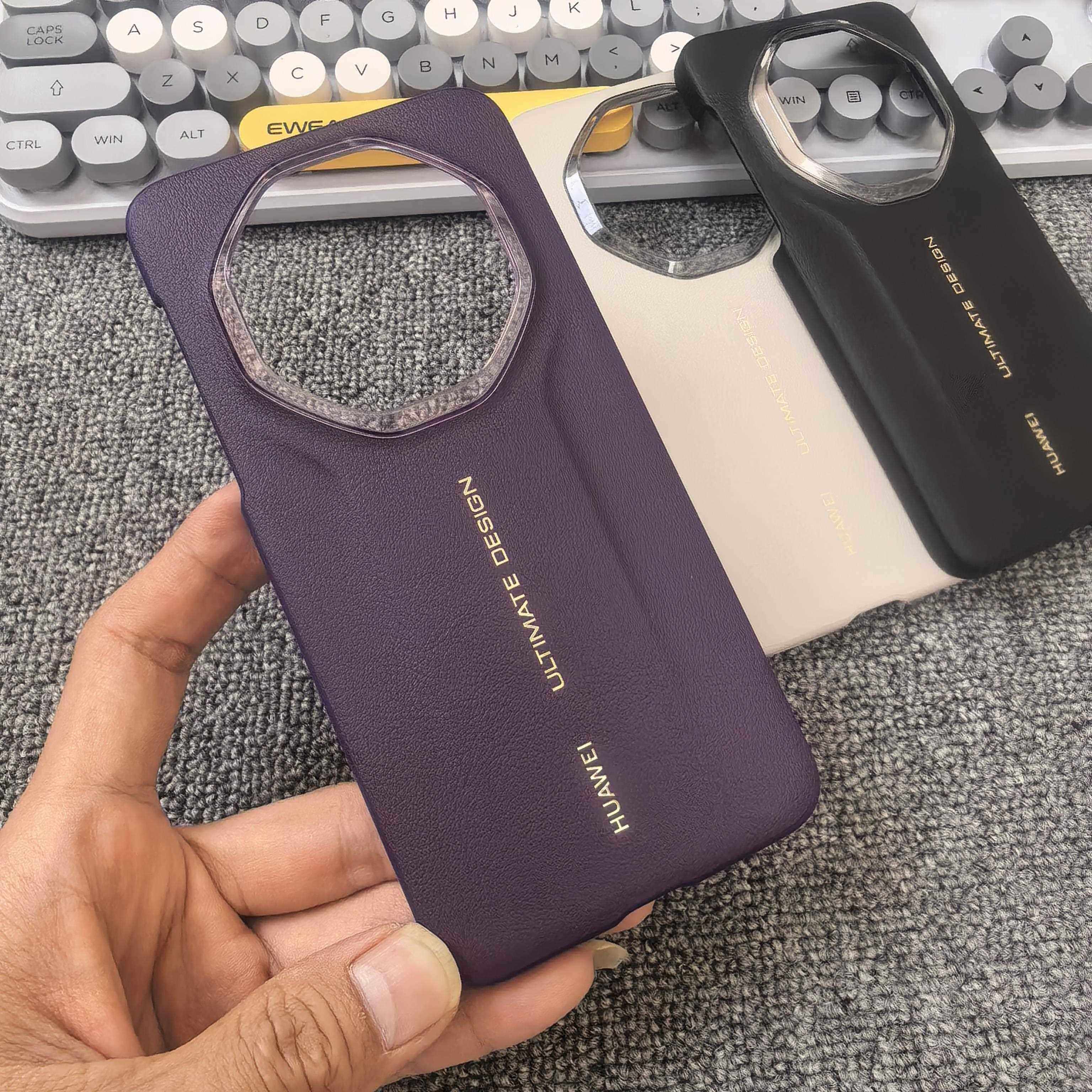 适用华为MATE80rs非凡大师手机壳官方原装同款超薄后壳80RS新款原厂原装全包超薄防摔高级感PU皮革商务保护壳