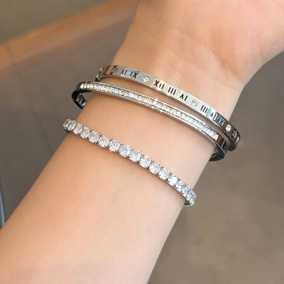 无品牌日韩女钛钢亮钻手镯