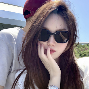 CINCIN新款欧美个性黑框墨镜网红同款复古方圆脸显瘦遮阳太阳眼镜