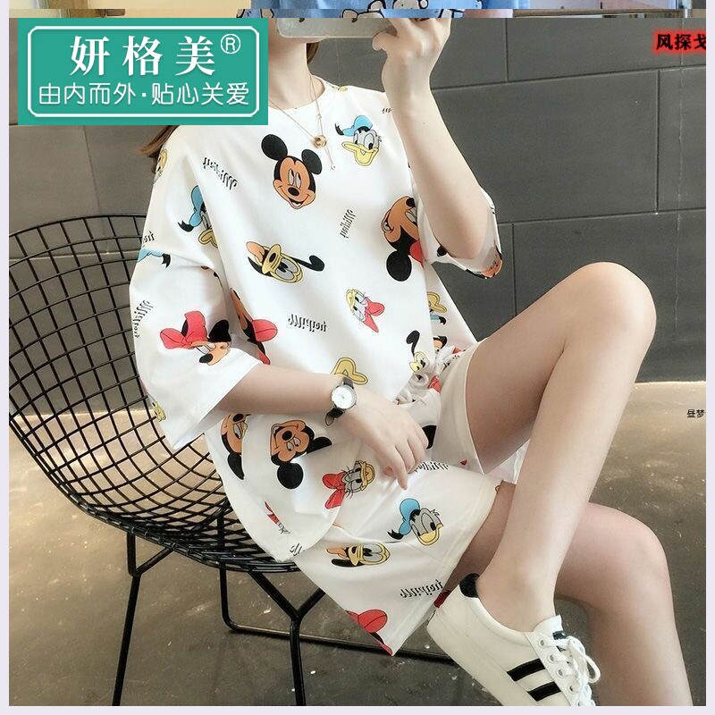 新款睡衣女夏季短袖短裤韩版休闲女士卡通网红款运动服套装家居服在类目 女装/女士精品, 套装/学生校服/工作制服, 休闲运动套装中 - 来自Buy2taobao.com提供专业的淘宝代购服务