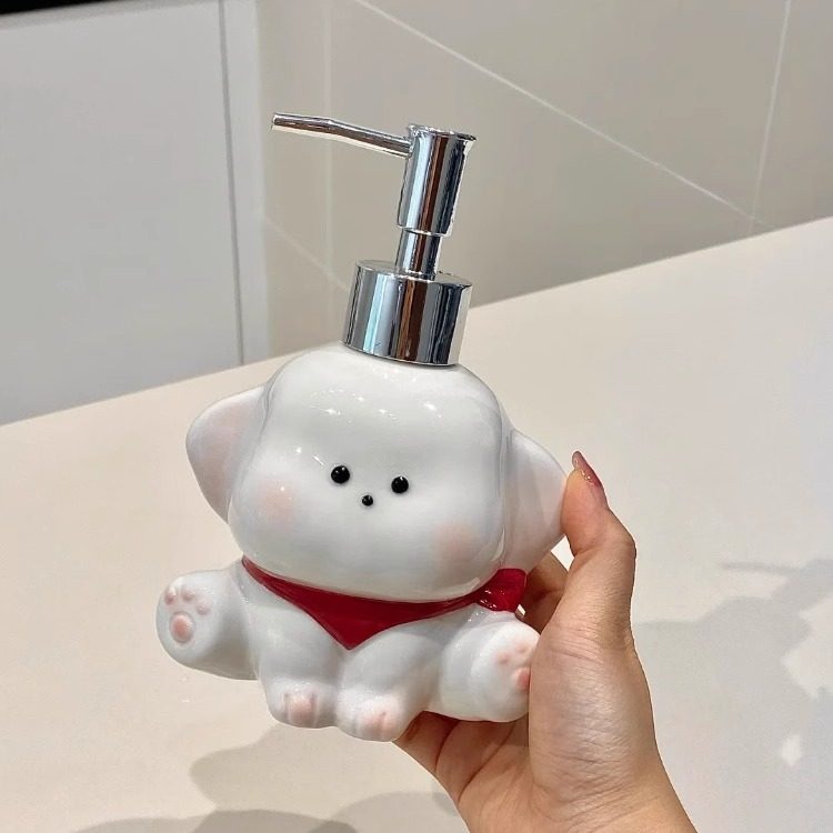 洗手液瓶按压式可爱小狗陶瓷洗手液瓶按压器卫生间乳液瓶按压泵头,家庭/个人清洁工具,乳液器,淘宝优惠券,粉丝福利购,淘宝优惠卷