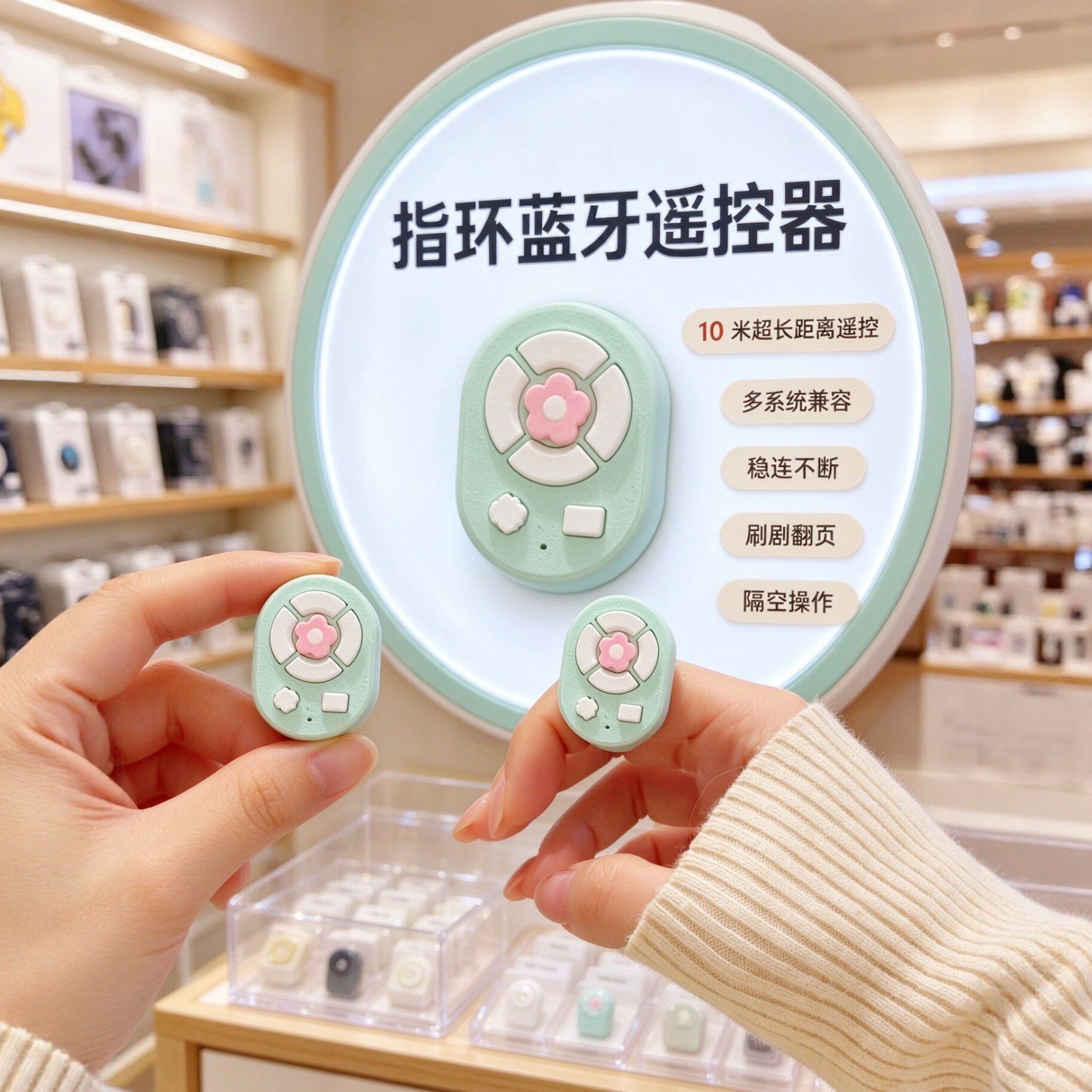 指环蓝牙遥控器多功能刷视频翻页懒人神器2026新款通用自拍器
