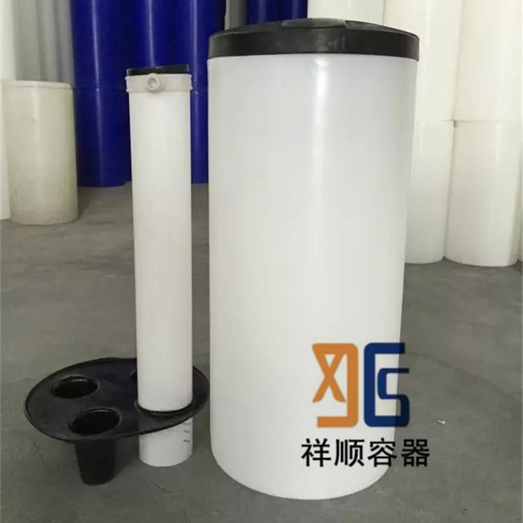 MT-100L盐桶100升塑料圆形盐箱水处理pe溶盐箱白色圆柱水桶
