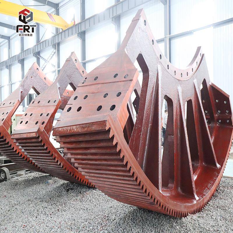 数控龙门铣加工大型重型非标大齿圈齿条齿轮轴装载机内齿圈