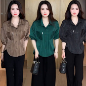 早春穿搭衬衣休闲洋气宽松减龄显瘦长袖 女款 上衣 2026新款 女士衬衫