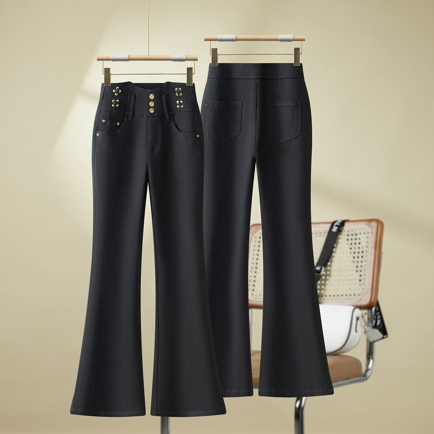 黑色微喇牛仔裤女2026春季新款高腰显瘦喇叭裤修身裤子弹力马蹄裤,女装/女士精品,牛仔裤,淘宝优惠券,粉丝福利购,淘宝优惠卷