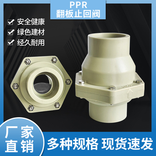 灰色PPR水管热熔止回阀单向阀门卧式7590110逆流阀止水阀40/5063